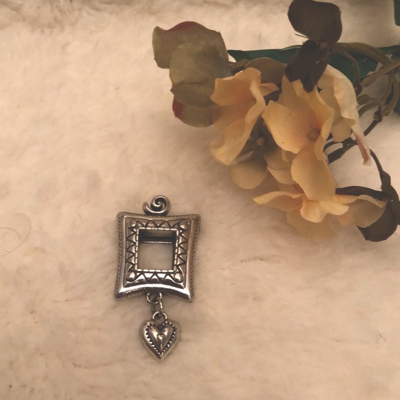Brighton Silver Dangle Photo Brooch Pin